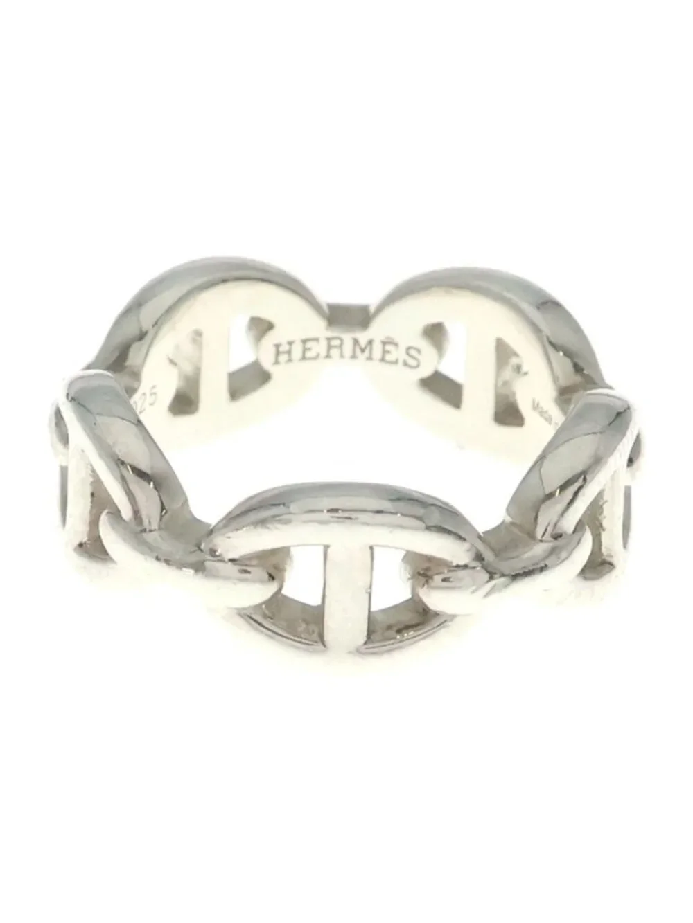 Hermes Chaine D'Ancre Enchainee 925 Sterling Silver Ring
